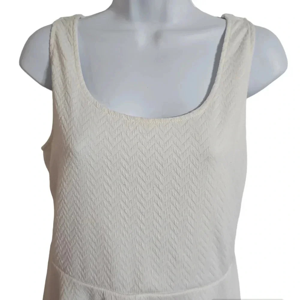 Mossimo Women Large White Chevron Sleeveless Tennis Dress Summer Preppy Casual - Picture 3 of 6